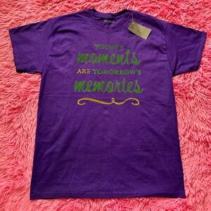 Purple Tee with Green Inspirational Text